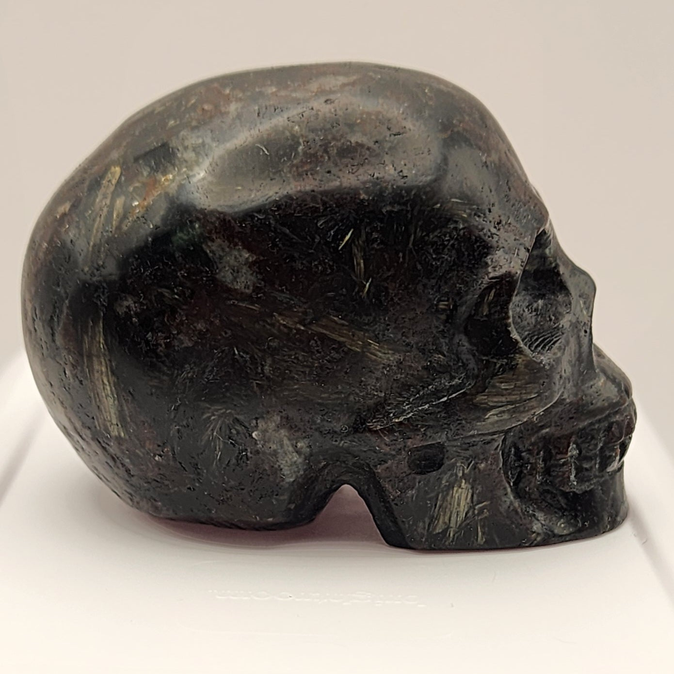 Arfvedsonite Skull - Small 3" - Hand-Carved Crystal Skull #7