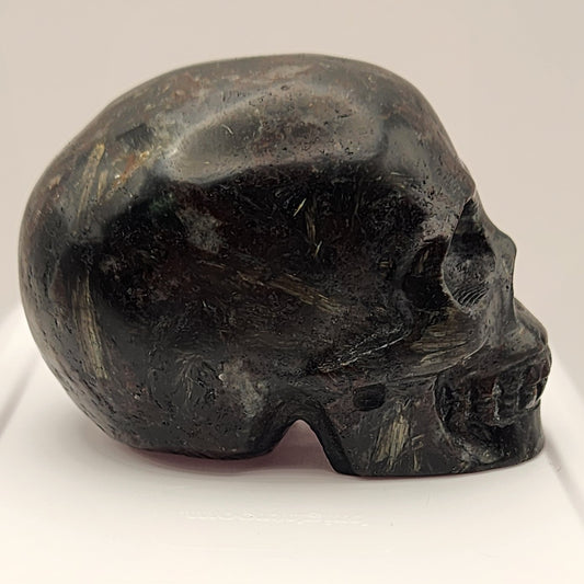 Arfvedsonite Skull - Small 3" - Hand-Carved Crystal Skull #7