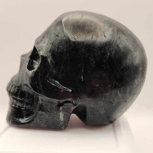 Caroline the Arfvedsonite Skull - Large Hand-Carved Collector Crystal Skull