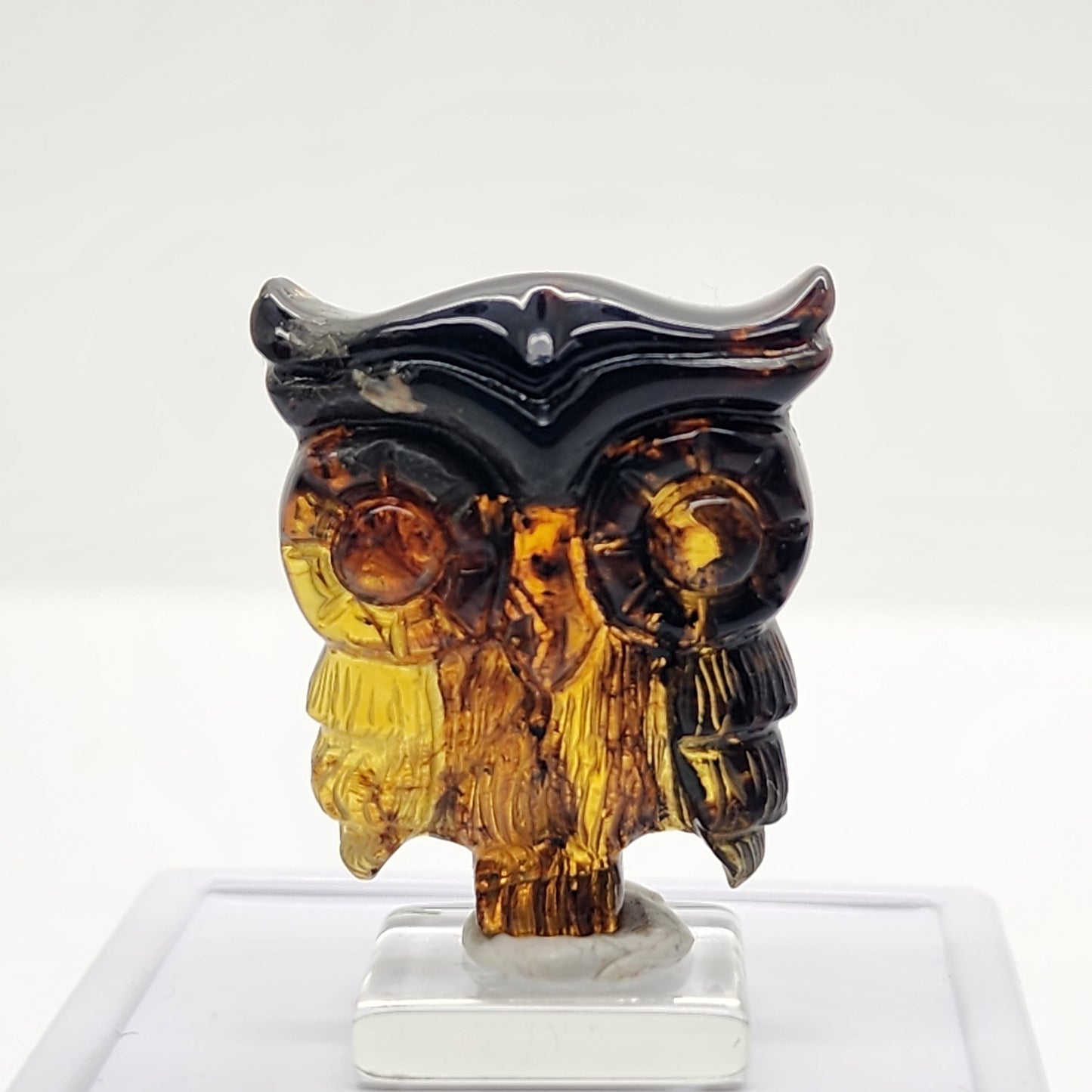 Amber Carved Owl #3