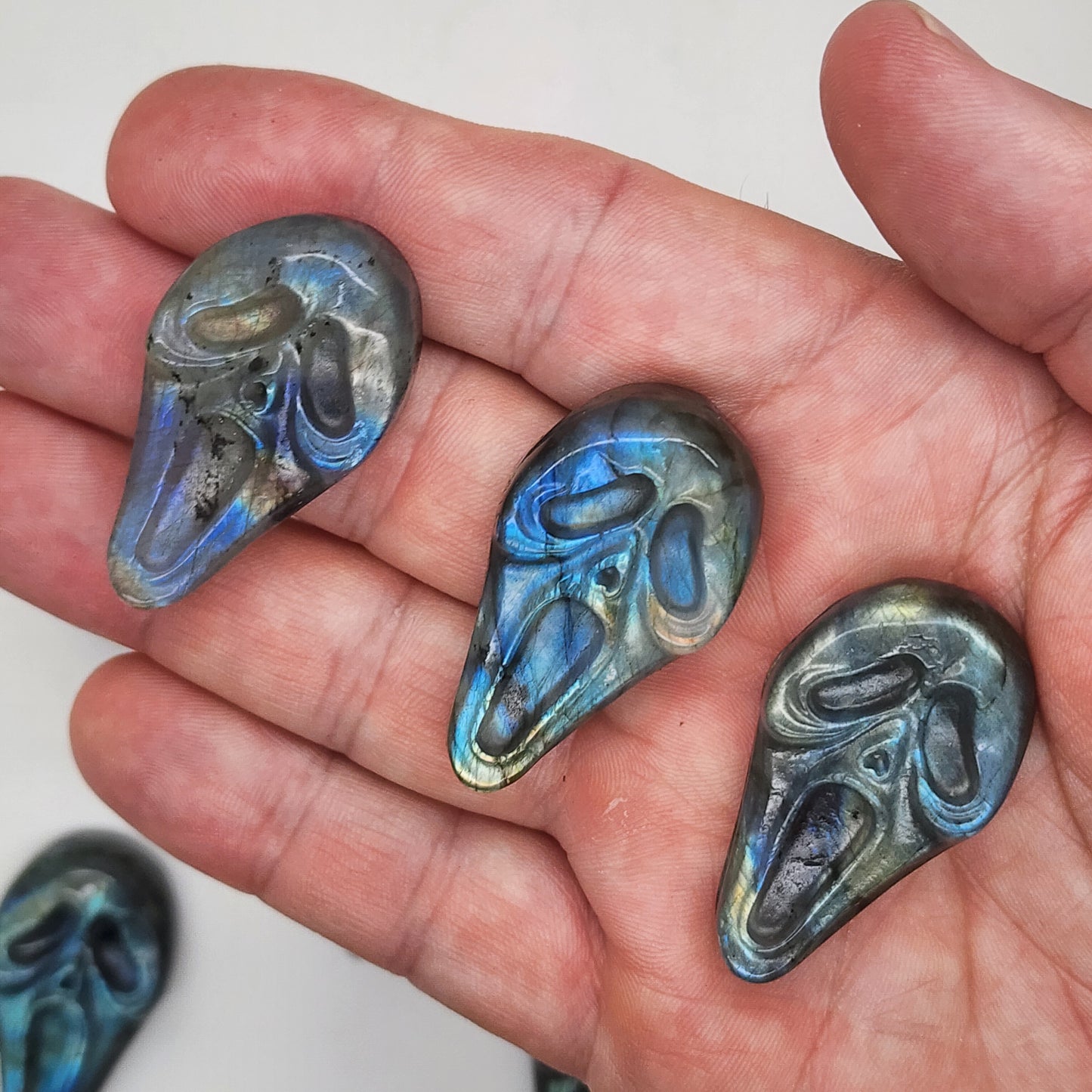 Labradorite Phantom Mask Carving Cabochon