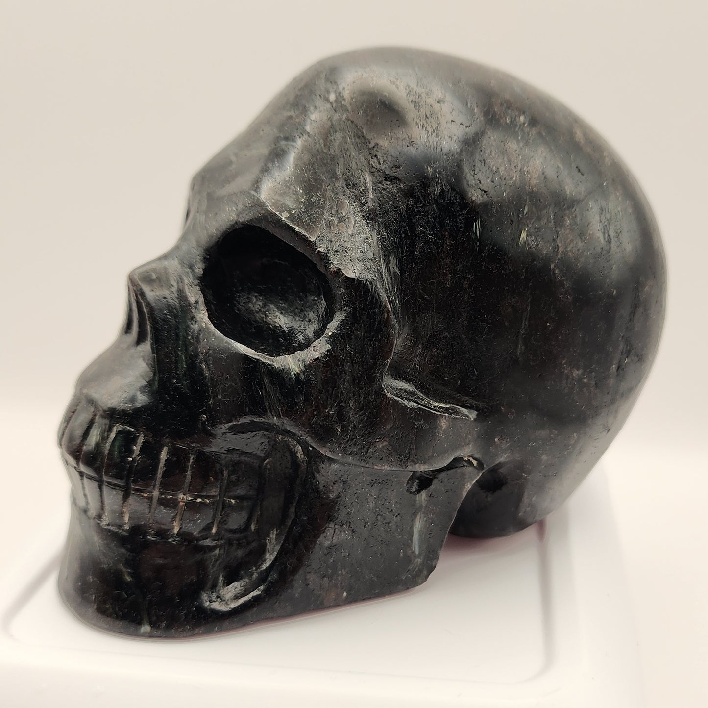 Caroline the Arfvedsonite Skull - Large Hand-Carved Collector Crystal Skull